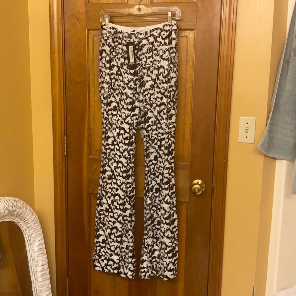 Nasty Gal Animal Sequin Flare Pants